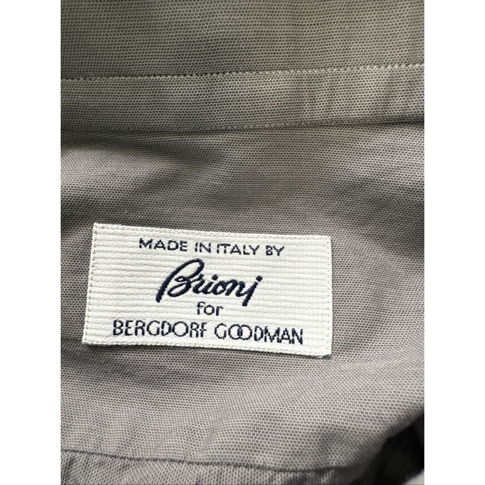 Brioni Bergdorf Goodman Mens Grey Cotton Bodysuit Dress Shirt French Cuff 43 17 - Picture 6 of 7